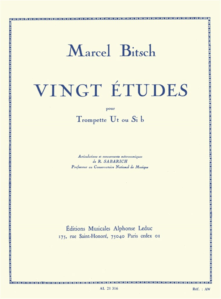 LEDUC BITSCH MARCEL - 20 VINGT ETUDES - TROMPETTE