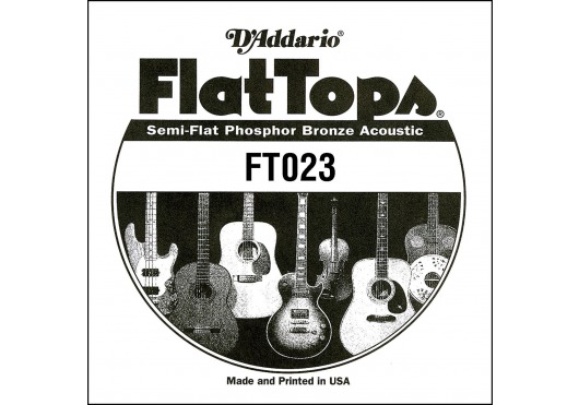 D'ADDARIO AND CO FT023 SEMI-FLAT PHOSPHOR BRONZE ACOUSTIC GUITAR SINGLE STRING .023