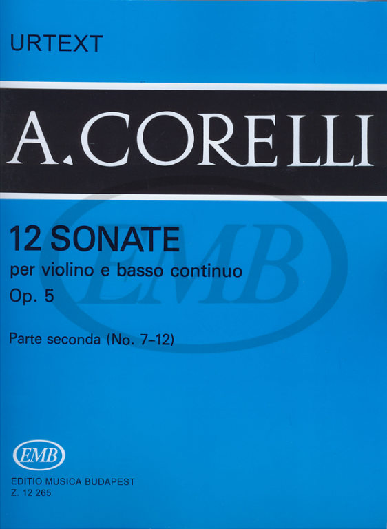 EMB (EDITIO MUSICA BUDAPEST) CORELLI A. - SONATE (12) OP. 5 VOL. 2 - VIOLON ET PIANO
