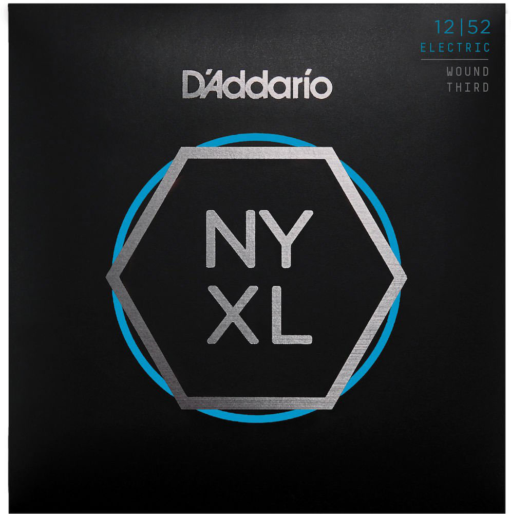 D'ADDARIO AND CO STRINGS FOR ELECTRIC GUITAR NYXL1252W NICKEL NET 3RD STRING WITH LIGHT NET 12-52