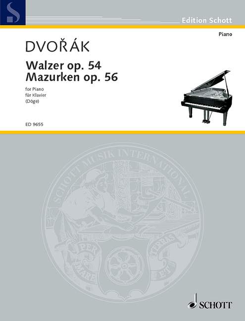 SCHOTT DVORAK ANTON - WALTZES AND MAZURKAS OP. 54 UND 56 - PIANO