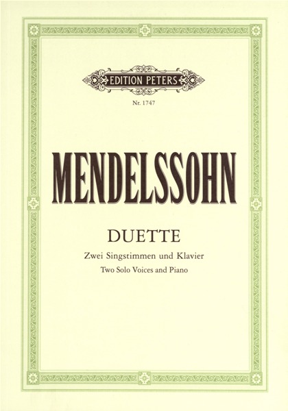 EDITION PETERS MENDELSSOHN FELIX - 19 DUETS - VOICES AND PIANO (PER 10 MINIMUM)