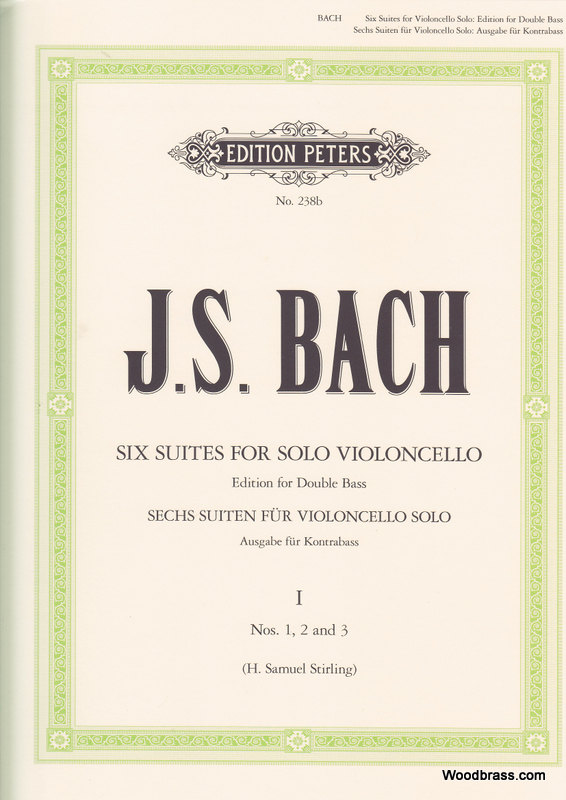 EDITION PETERS BACH JEAN-SEBASTIEN - 6 SUITES VOL.1 BWV 1007/1008/1009 - CONTREBASSE