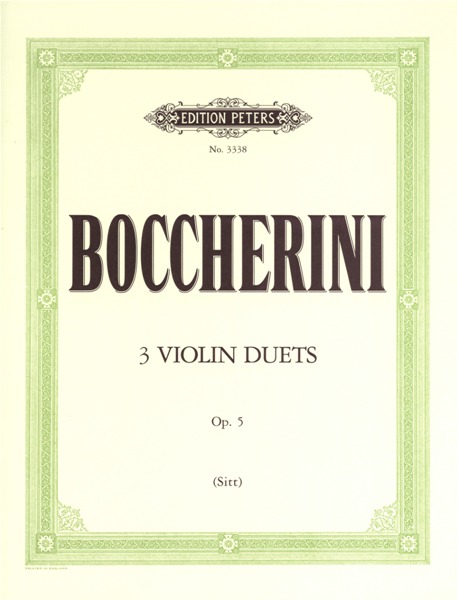 EDITION PETERS BOCCHERINI LUIGI - 3 DUETS OP.5 - VIOLIN DUETS