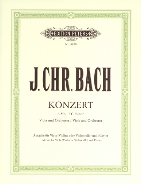 EDITION PETERS BACH JOHANN CHRISTIAN - CONCERTO IN C MINOR - VIOLA AND PIANO