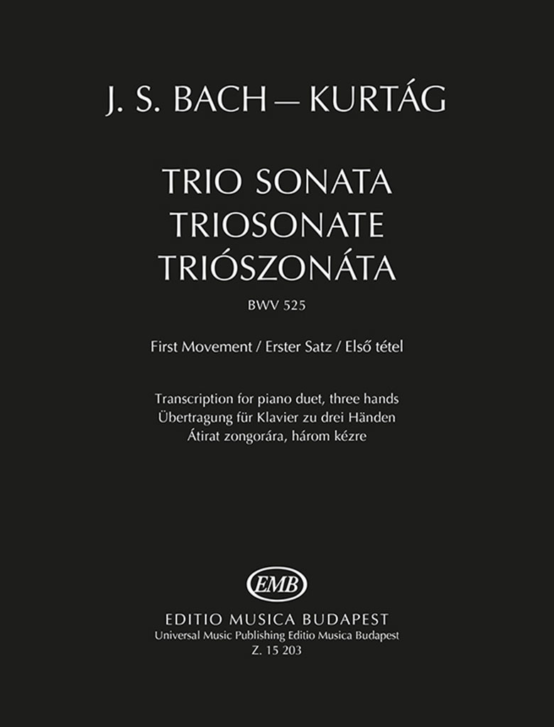 EMB (EDITIO MUSICA BUDAPEST) BACH - TRIO SONATE BWV 525 FIRST MOVEMENT - PIANO
