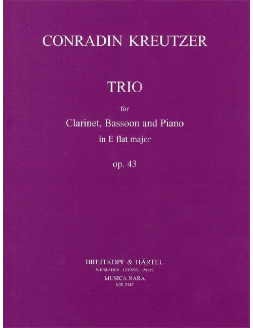 EDITION BREITKOPF KREUTZER CONRADIN - TRIO IN ES OP. 43, KWV 5105 - CLARINET, BASSOON, PIANO