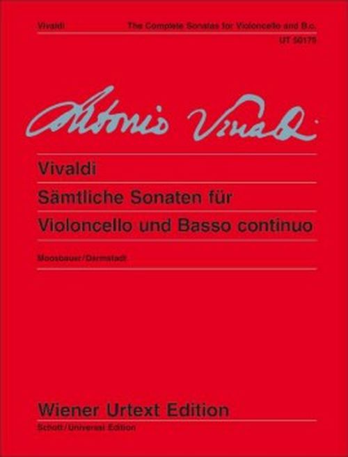 WIENER URTEXT EDITION VIVALDI ANTONIO - SONATAS FOR VIOLONCELLO & BASSO CONTINUO
