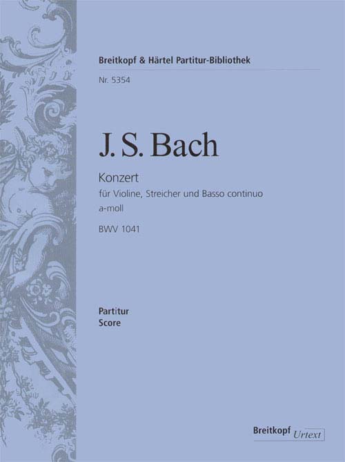 EDITION BREITKOPF BACH JOHANN SEBASTIAN - VIOLINKONZERT A-MOLL BWV 1041 - VIOLIN, STRINGS, BASSO CONTINUO