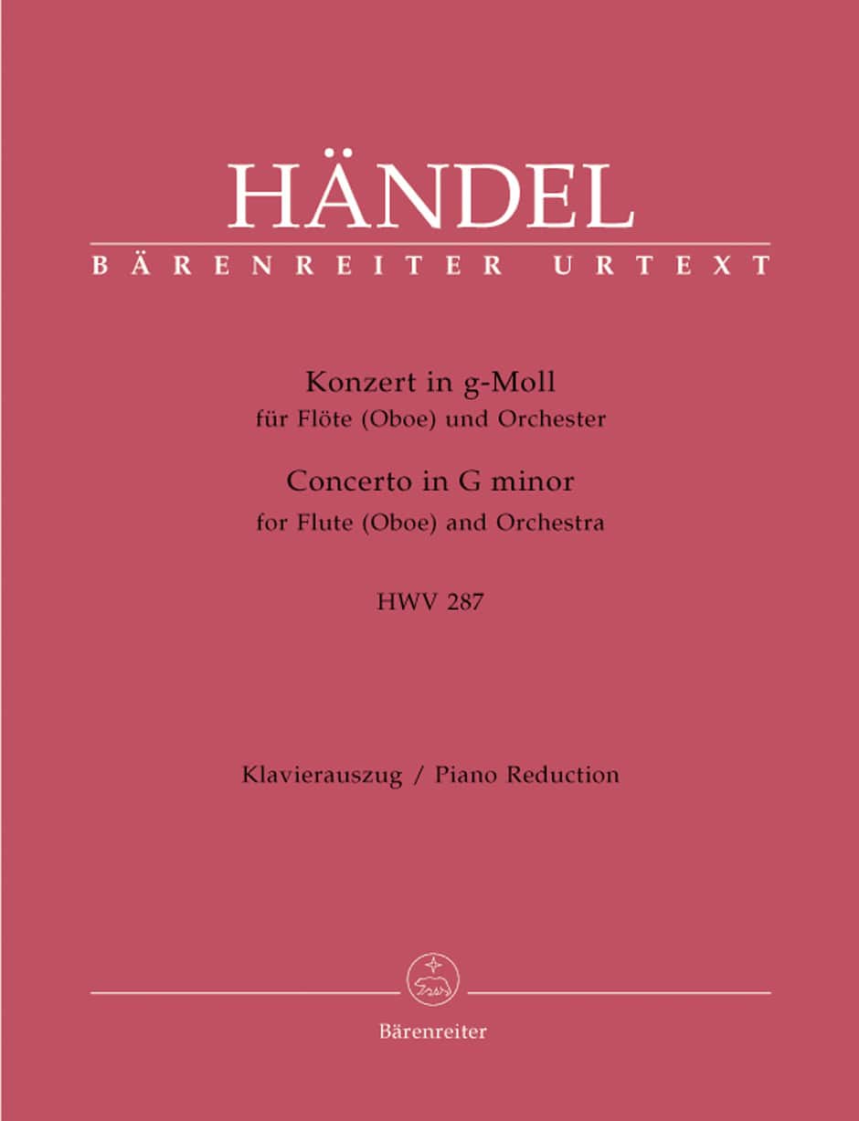 BARENREITER HANDEL G.F. - KONZERT G-MOLL HWV 287 - FLUTE (HAUTBOIS) & PIANO