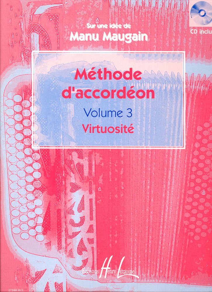 LEMOINE MAUGAIN MANU - METHODE D'ACCORDEON VOL.3 + CD