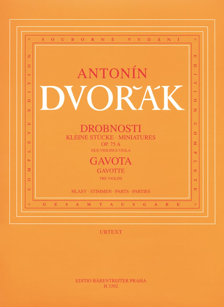 BARENREITER DVORAK ANTON - MINIATURES OP.75A / GAVOTTE B164 - 2 VIOLONS & ALTO