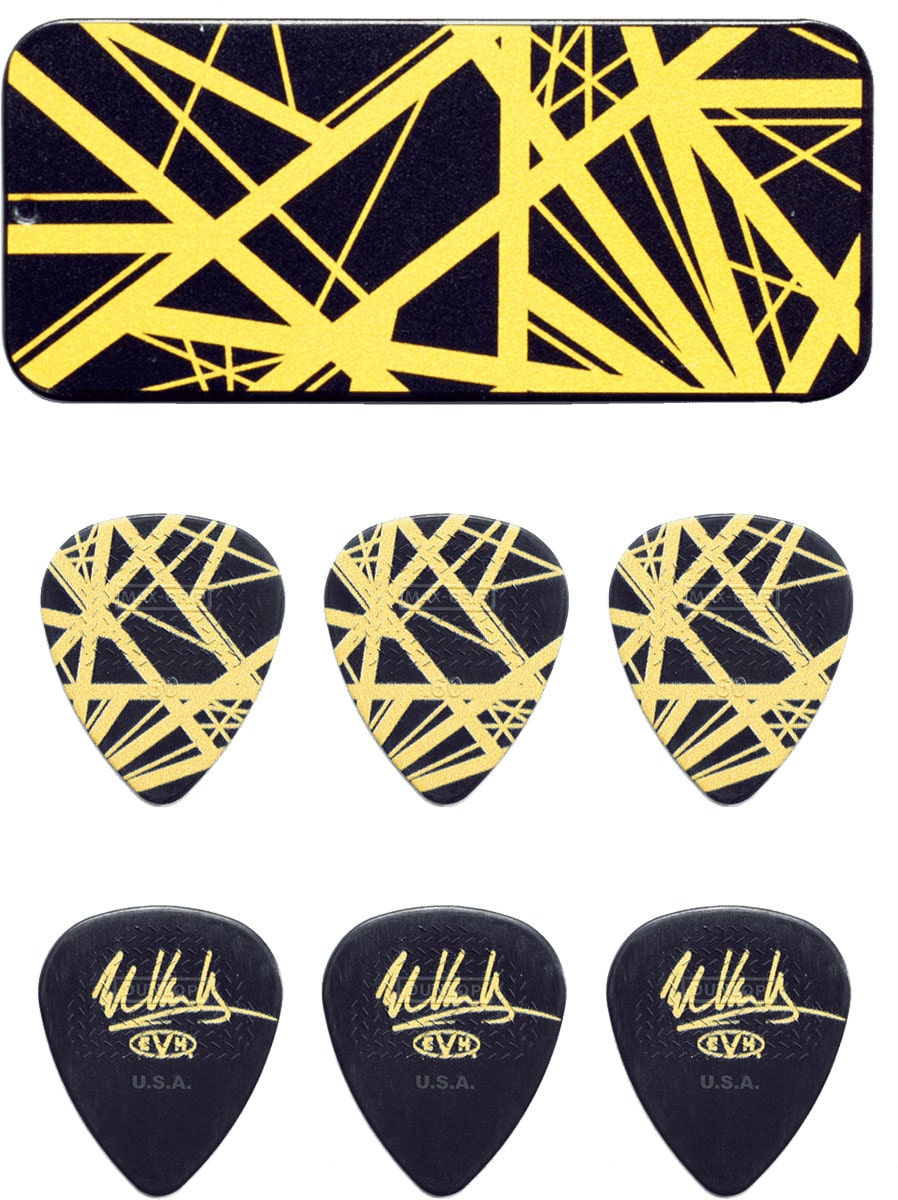 JIM DUNLOP ADU EVHPT04 - COLLECTOR EVH BLACK / YELLOW - 0,60 MM (BY 6)