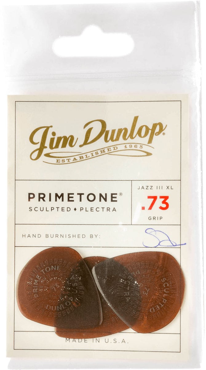 JIM DUNLOP PRIMETONE JAZZ III XL GRIP 0,73MM PICK, BAG OF 3