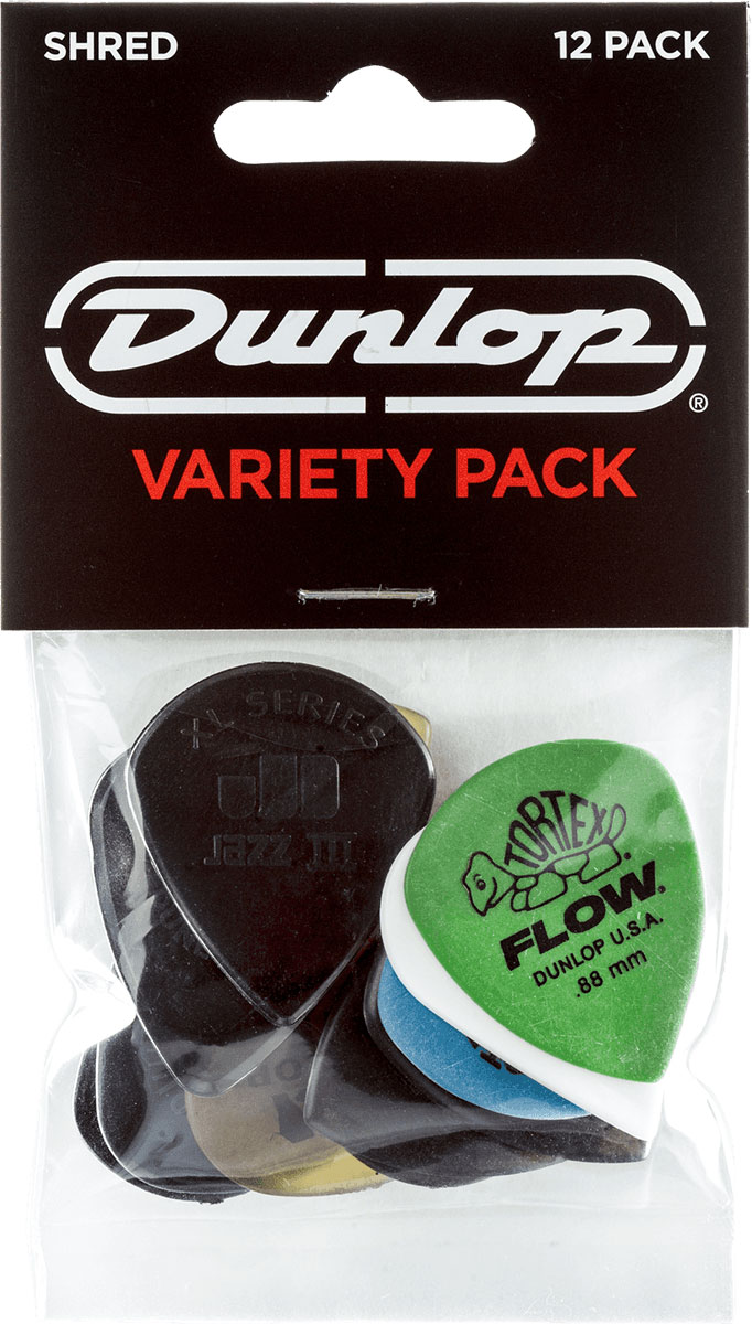 JIM DUNLOP VARIETY PACK SHRED PLAYER'S 12 PACK