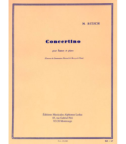 LEDUC BITSCH M. - CONCERTINO - BASSON ET PIANO