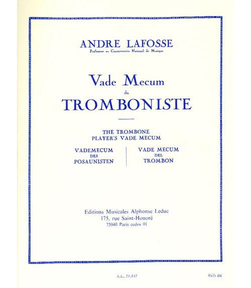 LEDUC LAFOSSE A. - LE VADE MECUM DU TROMBONISTE 