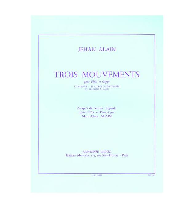LEDUC ALAIN JEHAN - TROIS MOUVEMENTS - FLûTE / ORGUE