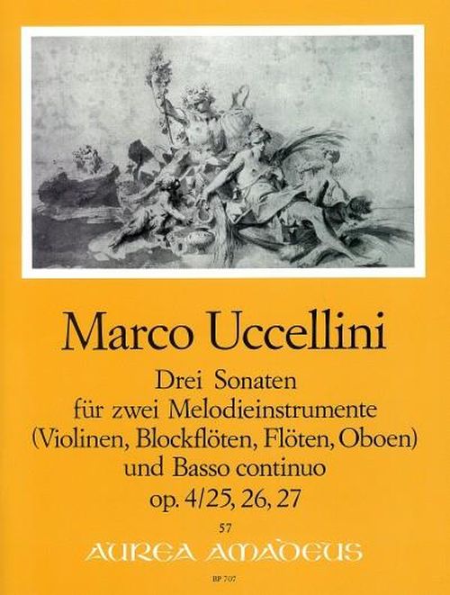 AMADEUS UCCELLINI MARCO - 3 SONATAS op. 4 N°25-26-27 - SCORE & PARTS 