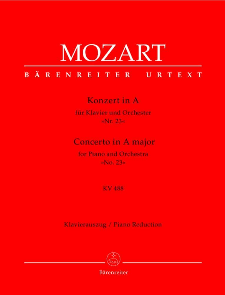 BARENREITER MOZART W.A. - KONZERT N°23 IN A KV 488 FUR KLAVIER UND ORCHESTER - KLAVIERAUSZUG
