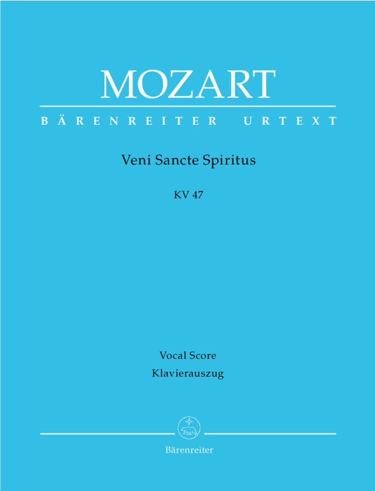 BARENREITER MOZART W.A. - VENI SANCTI SPIRITUS KV 47 - KLAVIERAUSZUG