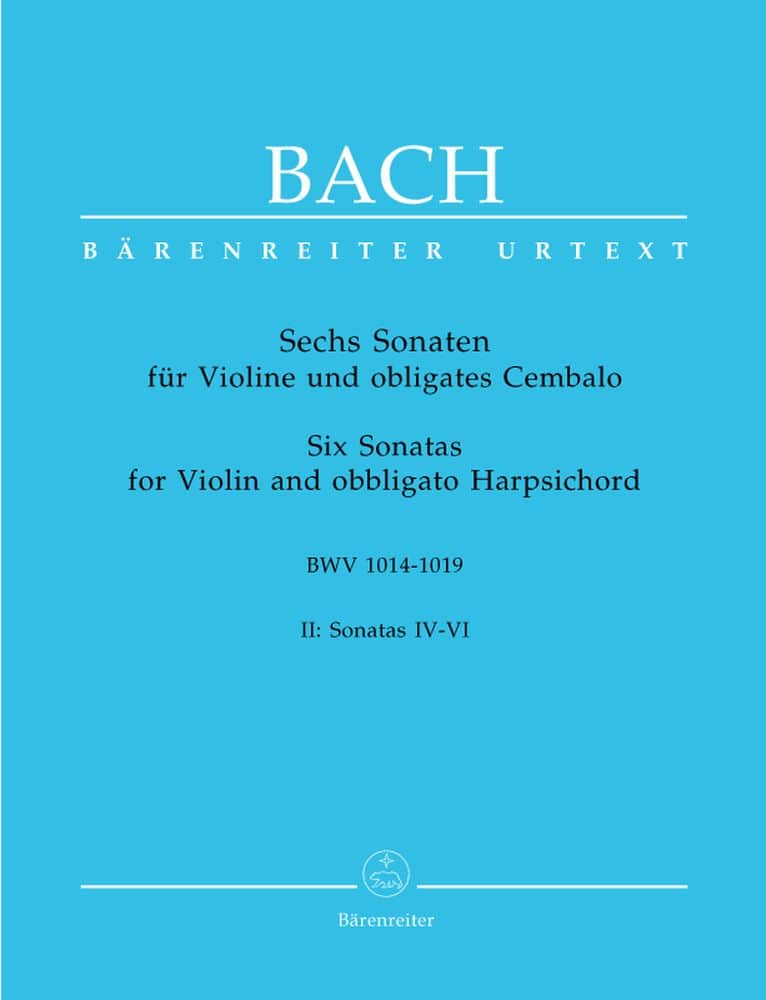 BARENREITER BACH J.S. - 6 SONATEN VOL.2 BWV 1017, 1018, 1019 - VIOLINE, CEMBALO