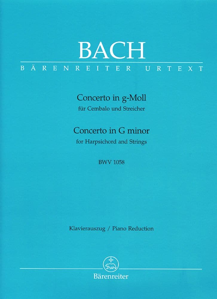 BARENREITER BACH J.S. - CONCERTO N°7 IN G-MOLL FUR CEMBALO UND STREICHER BWV 1058 - CEMBALO