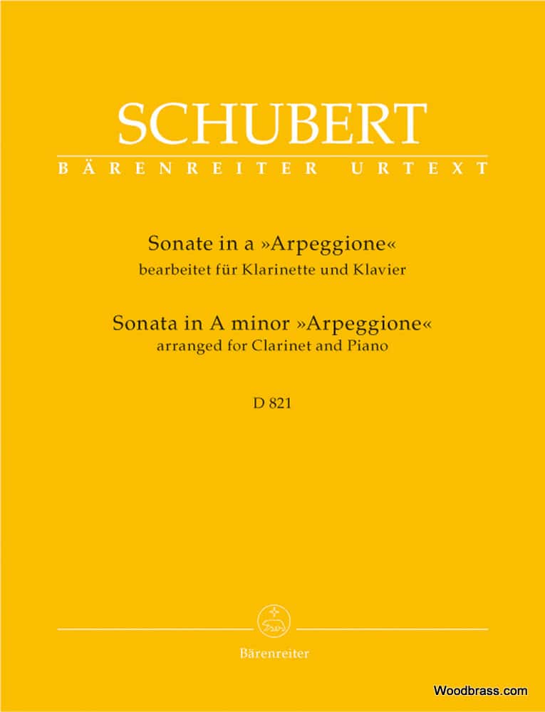 BARENREITER SCHUBERT F. - SONATE ARPEGGIONE EN LA MINEUR D 821 - CLARINETTE & PIANO 