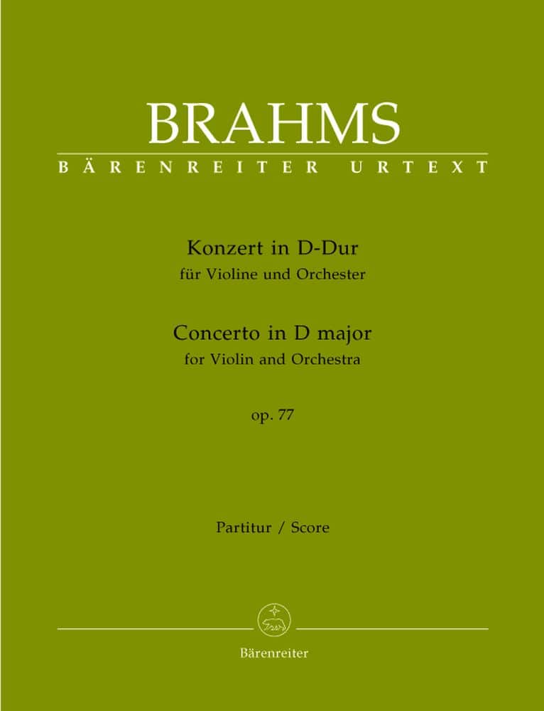 BARENREITER BRAHMS JOHANNES - KONZERT IN D-DUR FüR VIOLINE UND ORCHESTER OP. 77 - VIOLIN UND ORCHESTRA