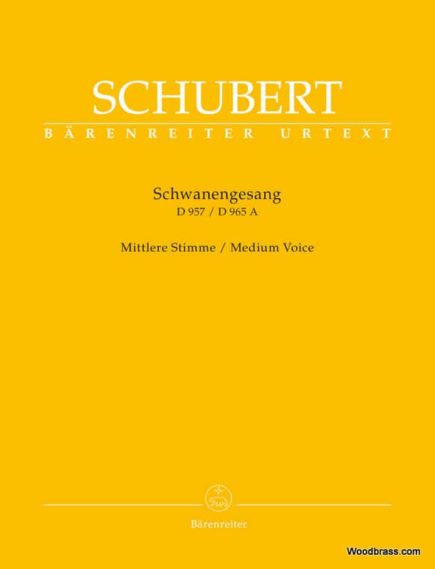 BARENREITER SCHUBERT F. - SCHWANENGESANG D 957 / DIE TAUBENPOST D 965 A - MEDIUM VOICE