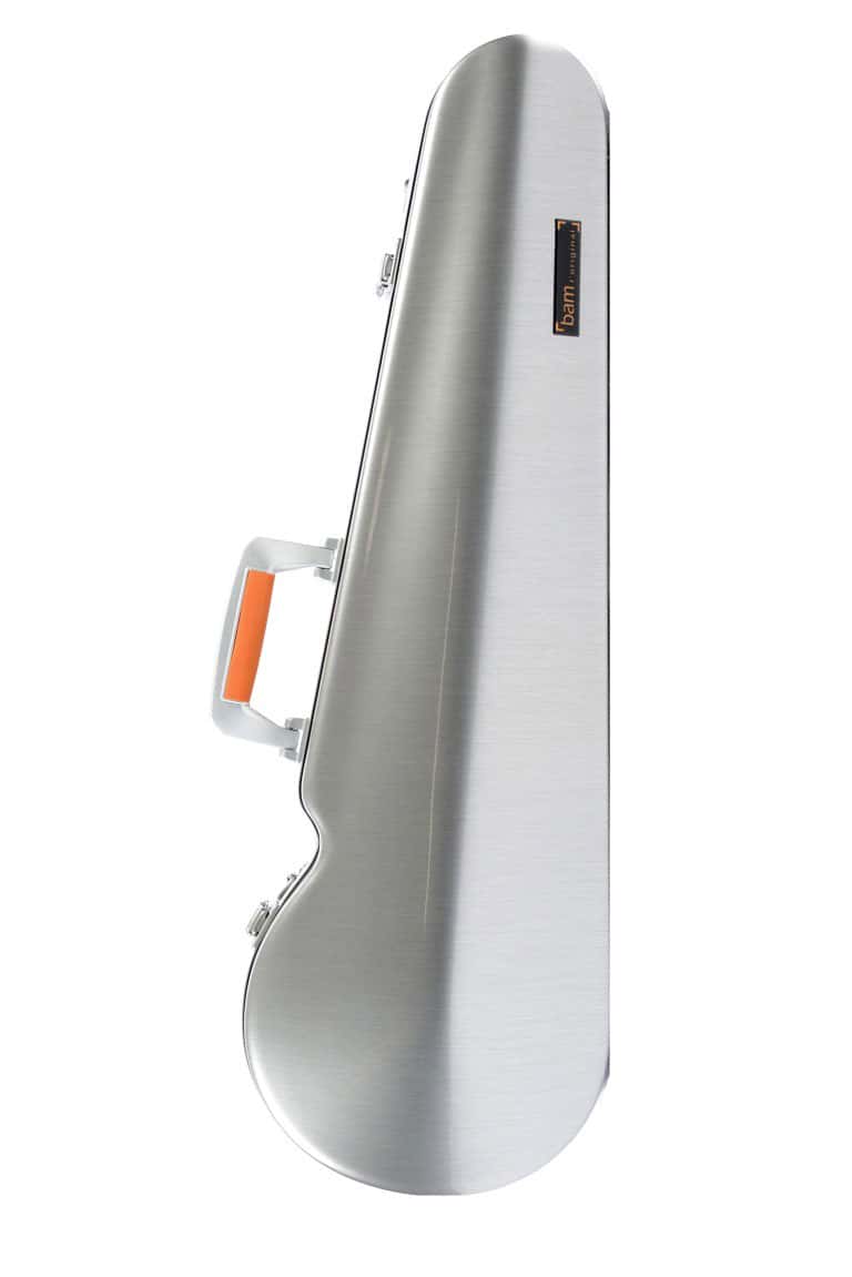 BAM 4/4 LA DEFENSE HIGHTECH CONTOURED VIOLIN CASE - BRUSHED ALUMINUM