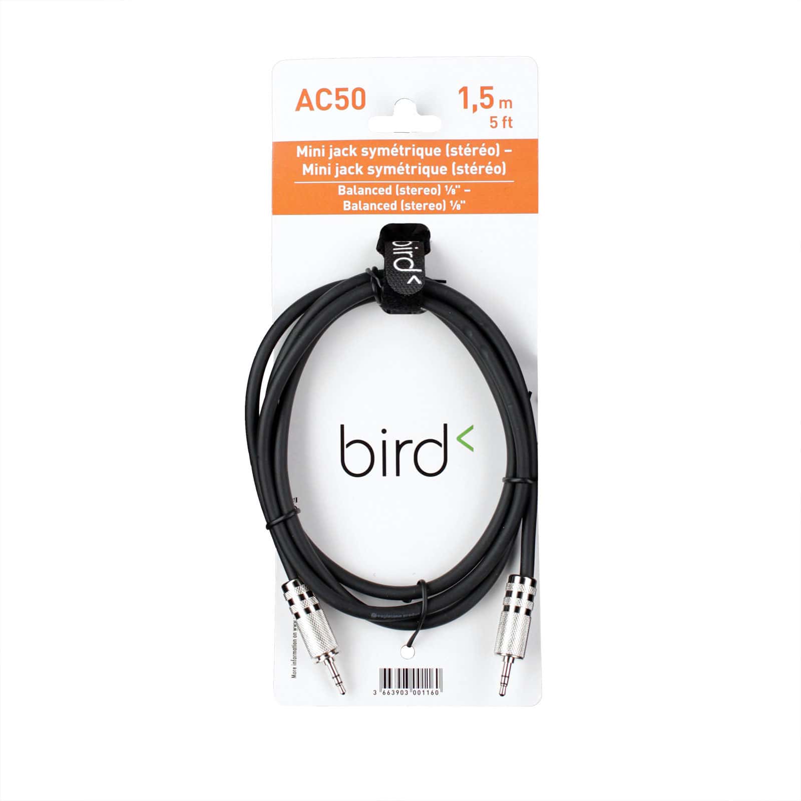 BIRD AC50 - BALANCED 1/8 PHONE / BALANCED 1/8 PHONE - 5FT