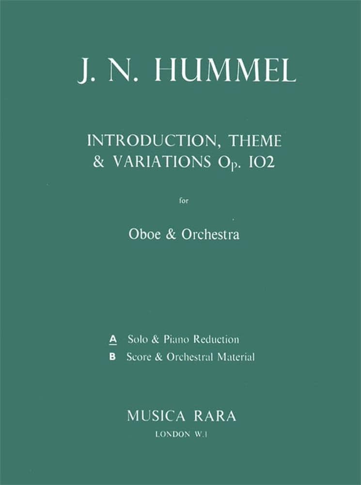 EDITION BREITKOPF HUMMEL J.N. - INTRODUKTION,THEMA U.VARIATION