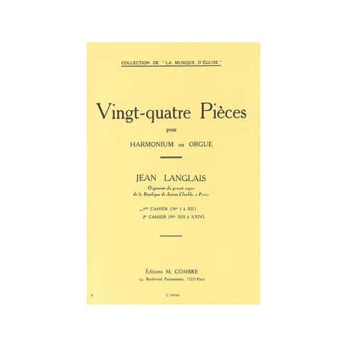 COMBRE LANGLAIS JEAN - PIECES (24) CAHIER N.1 (1 A 12) - ORGUE OU HARMONIUM