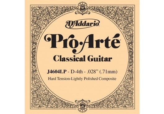 D'ADDARIO AND CO J4604LP PRO-ARTE COMPOSITE CLASSICAL GUITAR SINGLE STRING HARD TENSION FOURTH STRING