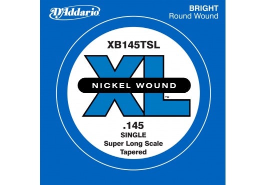 D'ADDARIO AND CO XB145T NICKEL WOUND BASS GUITAR SINGLE STRING SUPER LONG SCALE .145 TAPERED