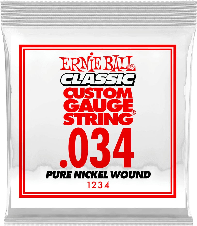ERNIE BALL .034 CLASSIC PURE NICKEL WOUND ELECTRIC GUITAR STRINGS