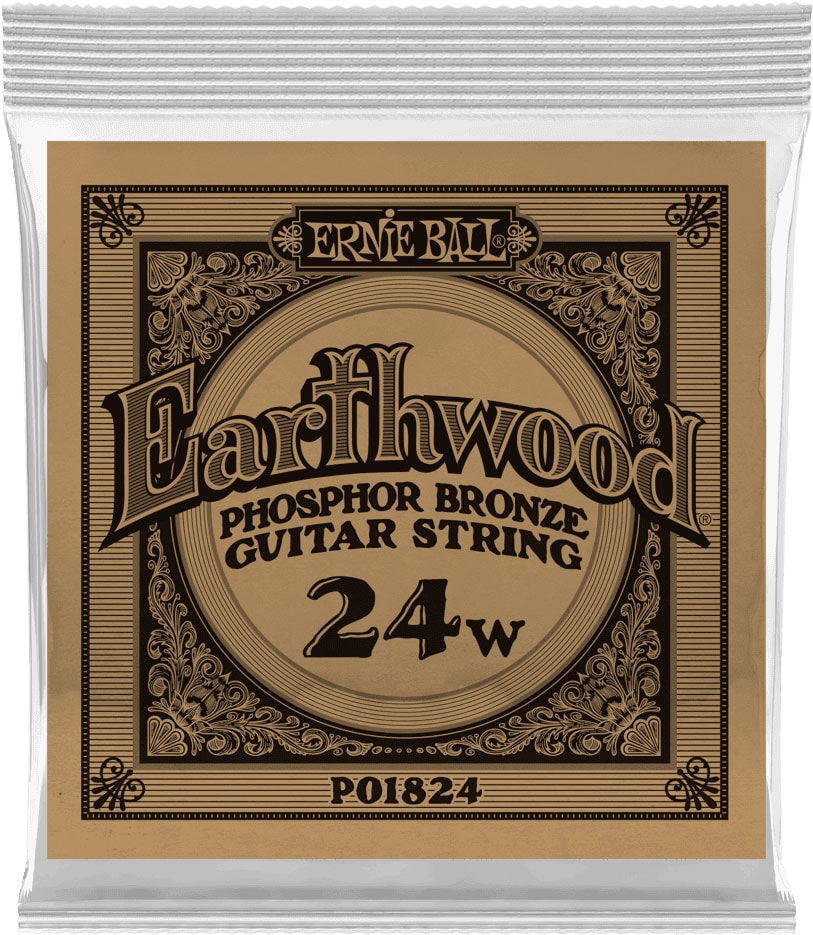 ERNIE BALL .024 EARTHWOOD PHOSPHOR BRONZE ACOUSTIC GUITAR STRINGS