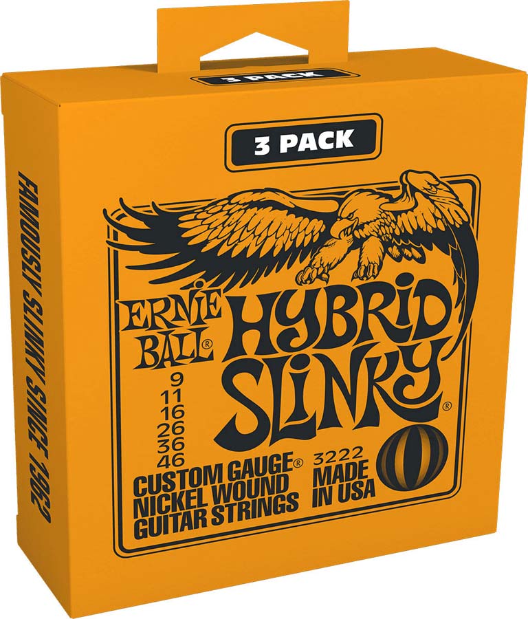 ERNIE BALL 3222 HYBRID SLINKY 9-46 PACK DE 3