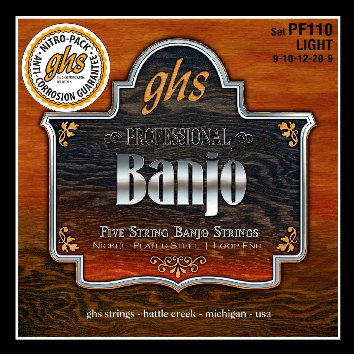 GHS BANJO PLAQU NICKEL LIGHT 09-10-12-20-09