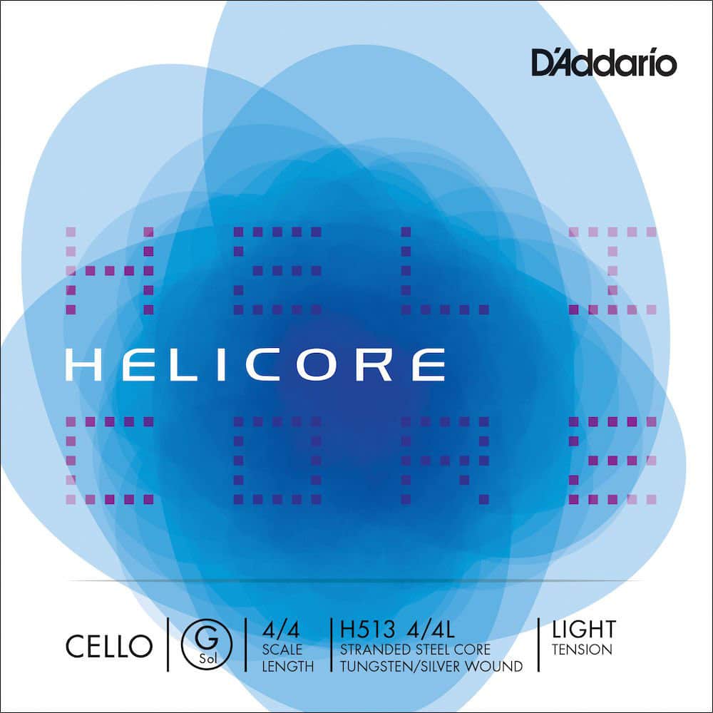 D'ADDARIO AND CO H513L HELICORE STRINGS SINGLE G FOR CELLO HANDLE 4/4 TENSION LIGHT PURPLE