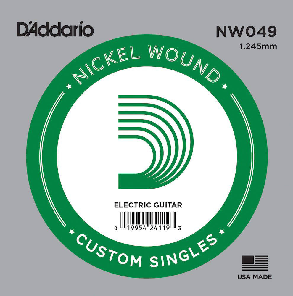 D'ADDARIO AND CO NW049 NICKEL WOUND ELECTRIC GUITAR SINGLE STRING .049