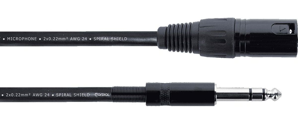 CORDIAL XLR MALE / STEREO JACK AUDIO CABLE - 3 M