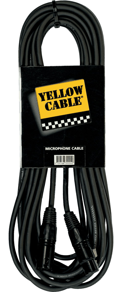 YELLOW CABLE MICROPHONE STANDARD STANDARD CABLES XLR PROFILE MALE/XLR FEMALE 15M