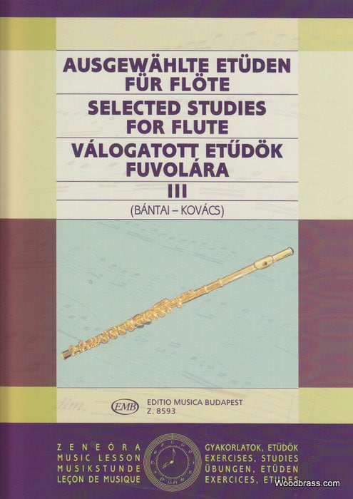 EMB (EDITIO MUSICA BUDAPEST) BANTAI / KOVACS - SELECTED STUDIES FLUTE VOL.3 - FLUTE