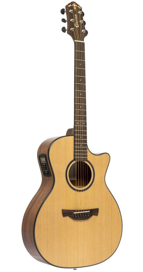 CRAFTER ABLE SERIES 630, CUTAWAY ORCHESTRA ELECTRIC-ACOUSTIC GUITAR WITH SOLID CEDAR TOP