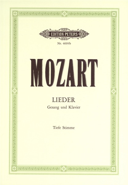 EDITION PETERS MOZART WOLFGANG AMADEUS - 50 SONGS - VOICE AND PIANO