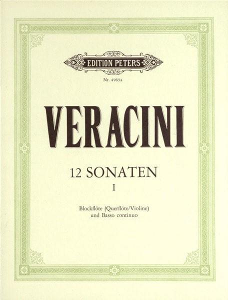 EDITION PETERS VERACINI FRANCESCO MARIA - 12 SONATAS OP.1, VOL.1 - VIOLIN AND PIANO