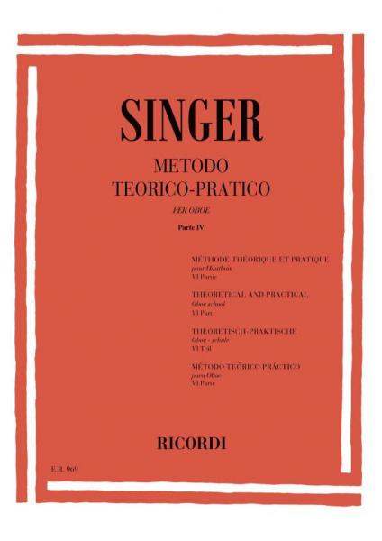 RICORDI SINGER S. - METODO TEORICO-PRATICO PER OBOE - PARTE VI - HAUTBOIS