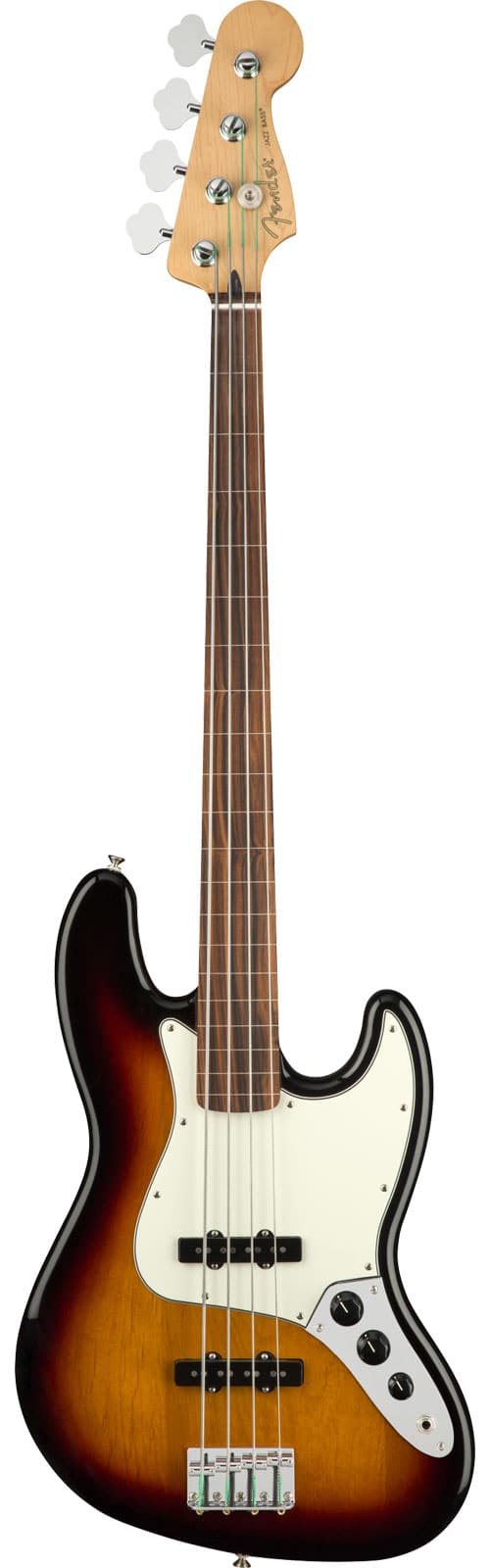 FENDER MEXICAN PLAYER JAZZ BASS FRETLESS PF, 3-COLOR SUNBURST